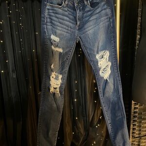American Eagle Outfitters  Super Stretch Skinny Distressed Jeans